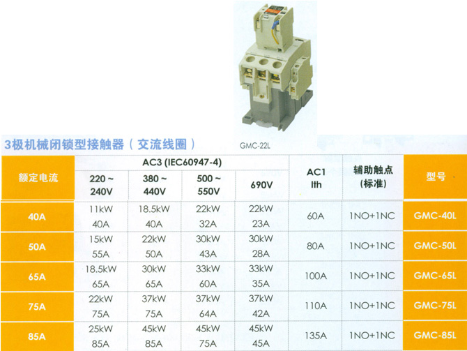 
���ࣺLS����
С�ࣺ3����е�����ͽӴ���
���ƣ�40,50,65,75,85A-������Ȧ
